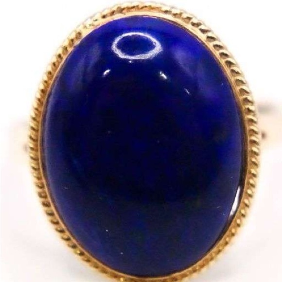 14K Yellow Gold Lapis Lazuli Ring (sz. 6) — mint condition ✨ - Picture 3 of 7